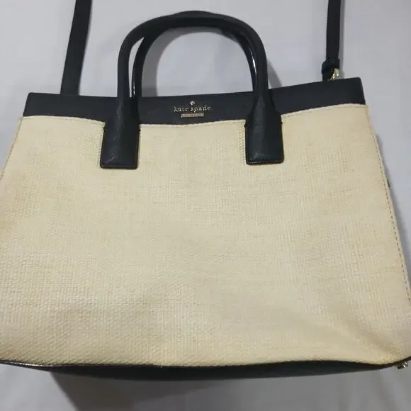 Kate Spade Handbag New York Cameron Street Shell Staci Straw Medium Tote Raffia - Picture 6 of 16